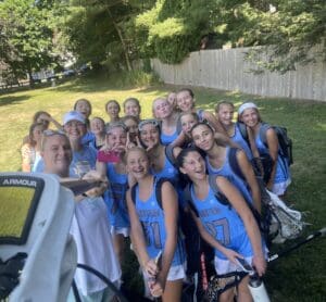 Lacrosse team selfie, happy girls.