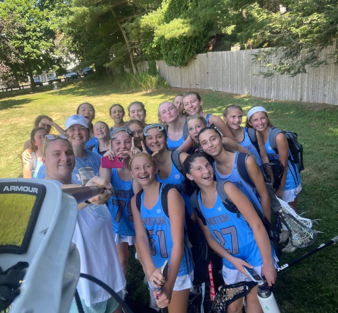 Lacrosse team selfie, summer fun.